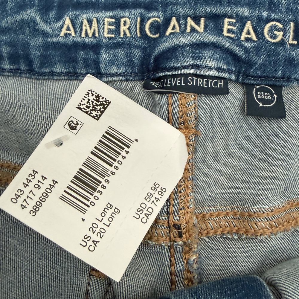 American Eagle Curvy Super High-Rise Flare Jeans Next Level Stretch 20 Long - Picture 11 of 11
